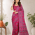 Light Pink Color Ajarakh Print With Mirror Work And Latkan Japan Satin Saree