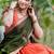Orange Kanjivaram Silk Half Saree – Traditional Zari Weaving Langa Voni Set For Women's