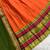 Orange Kanjivaram Silk Half Saree – Traditional Zari Weaving Langa Voni Set For Women's