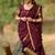 Deep Maroon Kanjivaram Silk Half Saree – Traditional Gold Zari Weaving Langa Voni Set For Women's