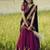 Wine & Black Kanjivaram Silk Half Saree – Traditional Zari Weaving Langa Voni Set For Women's