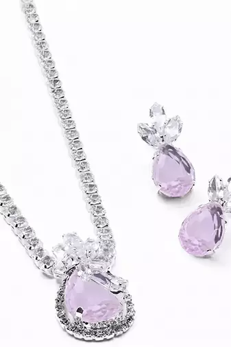 Western party wear silver plated chain pendant set