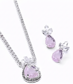 Western party wear silver plated chain pendant set