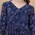 Navy blue bandhani printed rayon a-line pleated kurta