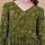 Green bandhani printed rayon a-line pleated kurta
