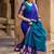 Rama Blue & Royal Blue Kanjivaram Silk Half Saree – Traditional Gold Zari Weaving Langa Voni Set For Women's