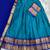 Rama Blue & Royal Blue Kanjivaram Silk Half Saree – Traditional Gold Zari Weaving Langa Voni Set For Women's
