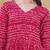 Pink bandhani printed rayon a-line pleated kurta
