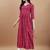 Pink bandhani printed rayon a-line pleated kurta