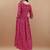 Pink bandhani printed rayon a-line pleated kurta