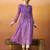 Purple bandhani printed georgette a-line pleated kurta