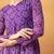 Purple bandhani printed georgette a-line pleated kurta