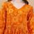 Orange bandhani print mirror work rayon a-line kurta