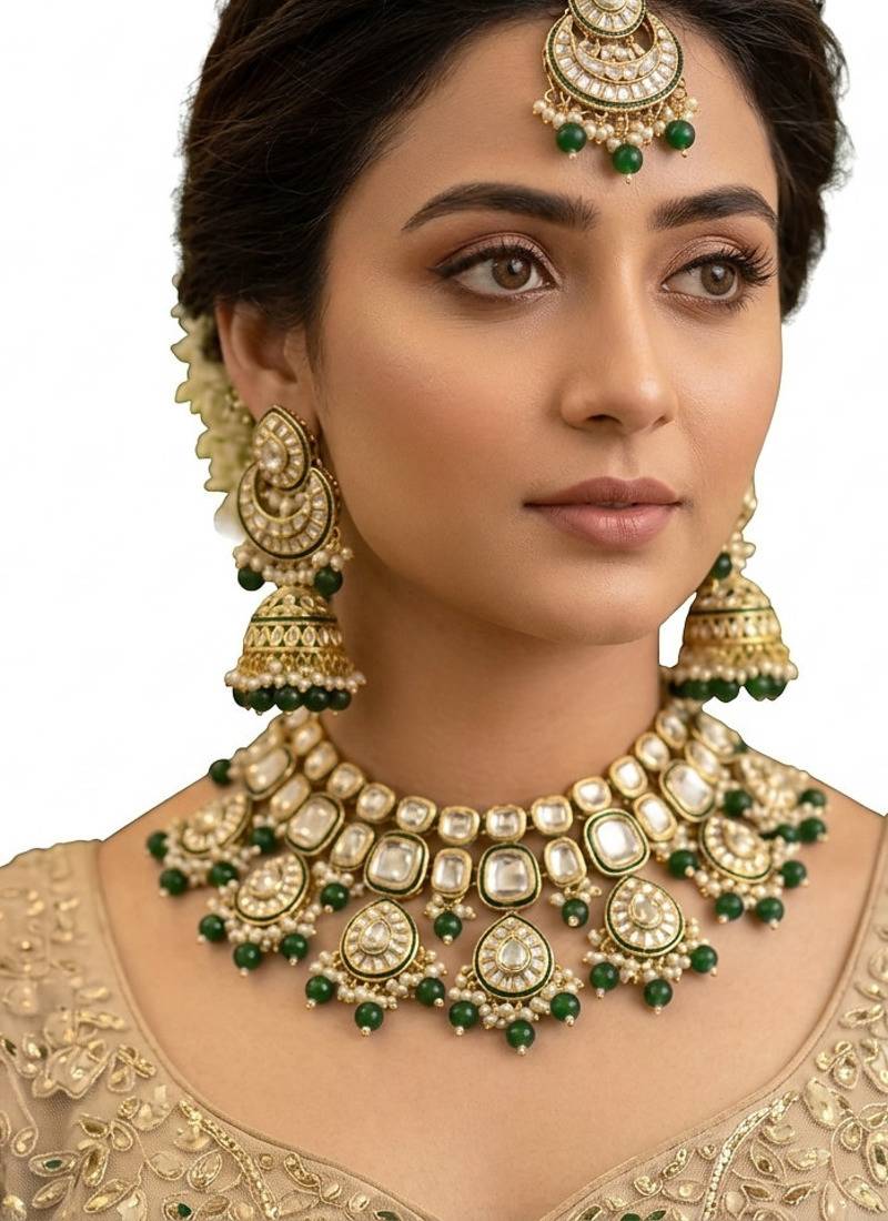 Traditional kundan necklace set for bridal