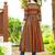 Blue geometric printed rayon a-line pleated kurta