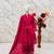 Girls ranipink roman silk pleated anarkali kurta with palazzo & dupatta set
