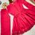 Girls ranipink roman silk pleated anarkali kurta with palazzo & dupatta set