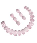 Baby pink ad stone rhodium-plated necklace set with earrings