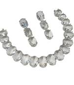 White ad stone rhodium-plated necklace set with earrings