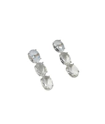 White ad stone rhodium-plated necklace set with earrings 3