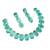 Pista green ad stone rhodium-plated necklace set with earrings