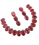 Ruby ad stone rhodium-plated necklace set with earrings