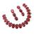 Ruby ad stone rhodium-plated necklace set with earrings