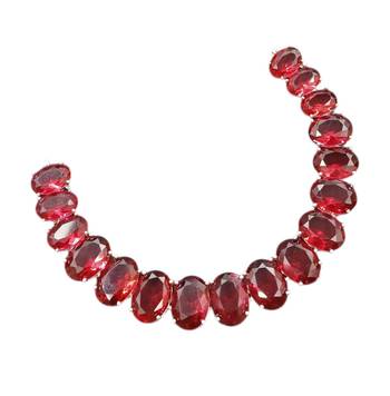 Ruby ad stone rhodium-plated necklace set with earrings 3