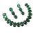 Green ad stone rhodium-plated necklace set with earrings