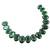 Green ad stone rhodium-plated necklace set with earrings