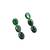 Green ad stone rhodium-plated necklace set with earrings