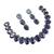 Purple ad stone rhodium-plated necklace set with earrings