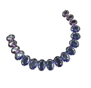 Purple ad stone rhodium-plated necklace set with earrings 3