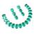 Rama green ad stone rhodium-plated necklace set with earrings