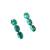 Rama green ad stone rhodium-plated necklace set with earrings