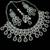 Green rhodium-plated agate stone necklace set with earrings & maang tikka