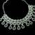 Green rhodium-plated agate stone necklace set with earrings & maang tikka