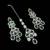 Green rhodium-plated agate stone necklace set with earrings & maang tikka
