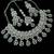Pista rhodium-plated agate stone necklace set with earrings & maang tikka