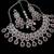 Maroon rhodium-plated agate stone necklace set with earrings & maang tikka