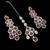 Maroon rhodium-plated agate stone necklace set with earrings & maang tikka