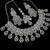 White rhodium-plated agate stone necklace set with earrings & maang tikka
