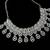 White rhodium-plated agate stone necklace set with earrings & maang tikka