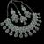 Pink & pista rhodium-plated agate stone necklace set with earrings & maang tikka