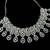 Pink & pista rhodium-plated agate stone necklace set with earrings & maang tikka