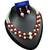 Maroon color necklace set with earrings, moti & agate stone, gold plated