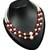 Maroon color necklace set with earrings, moti & agate stone, gold plated