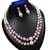 Lavender color necklace set with earrings, moti & agate stone, gold plated