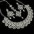 Baby pink agate stone necklace set with earrings & maang tikka, rhodium plated