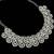 Baby pink agate stone necklace set with earrings & maang tikka, rhodium plated